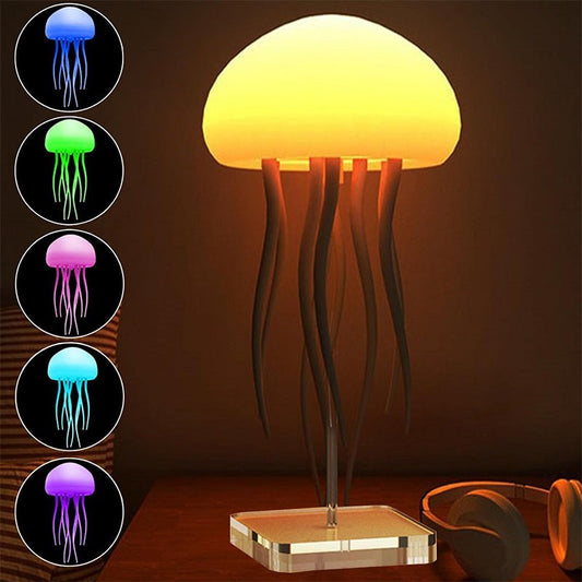 Jellyfish Mood Lamp LED Jellyfish Night Light Portable Jellyfish Lamp Jellyfish Decorations Smart Table Lamp For Bedside Desk - Bills Deals lighting