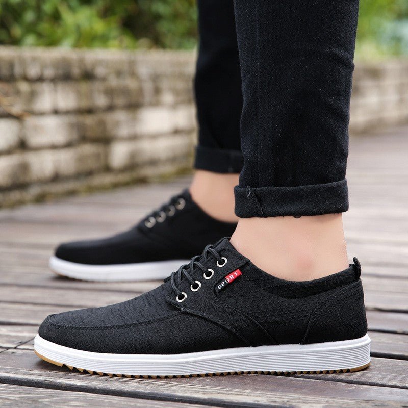 Men's Lace-up Canvas Shoes Casual Men Breathable Walking Flats Shoes Men's clothing