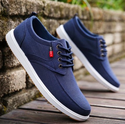 Men's Lace-up Canvas Shoes Casual Men Breathable Walking Flats Shoes Men's clothing