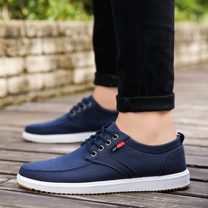 Men's Lace-up Canvas Shoes Casual Men Breathable Walking Flats Shoes Men's clothing