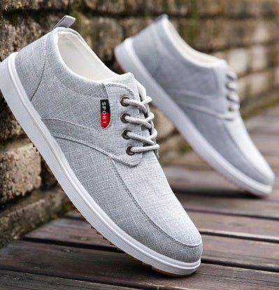 Men's Lace-up Canvas Shoes Casual Men Breathable Walking Flats Shoes Men's clothing