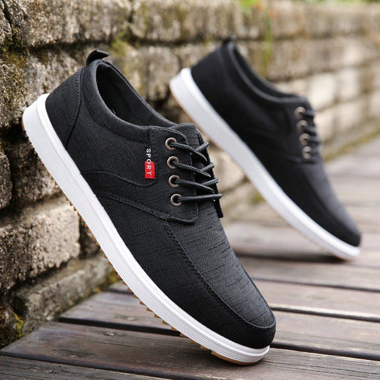 Men's Lace-up Canvas Shoes Casual Men Breathable Walking Flats Shoes Men's clothing