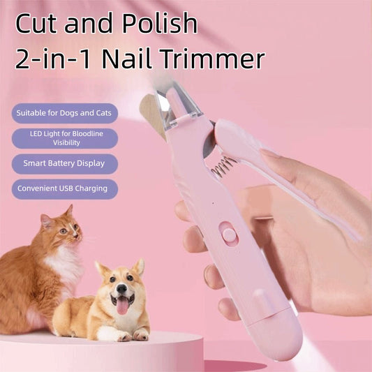 Pet Nail Clipper and Grinder with LED Lights - Precision Grooming Tool with Dust GuardPet accessories