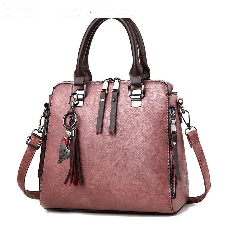 Vintage Handbag Women PU Leather Tassel Top - handle Bag Fashion Lady Tote Luxury Large Capacity Shoulder Bag - Bills Deals Women's clothing