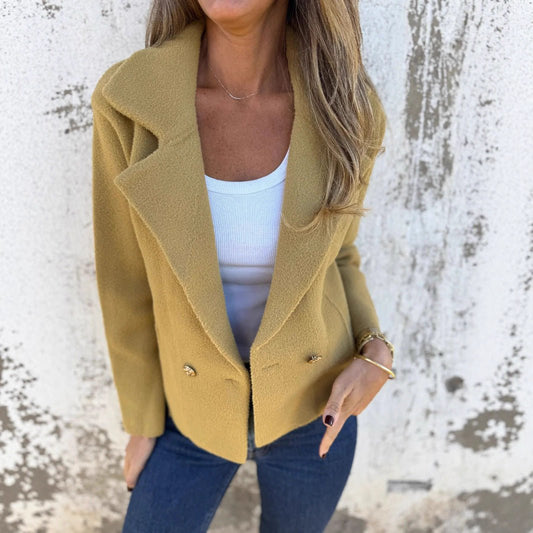 New Women's Casual Woolen Button Graceful Suit Jacket - Bills Deals Women's clothing